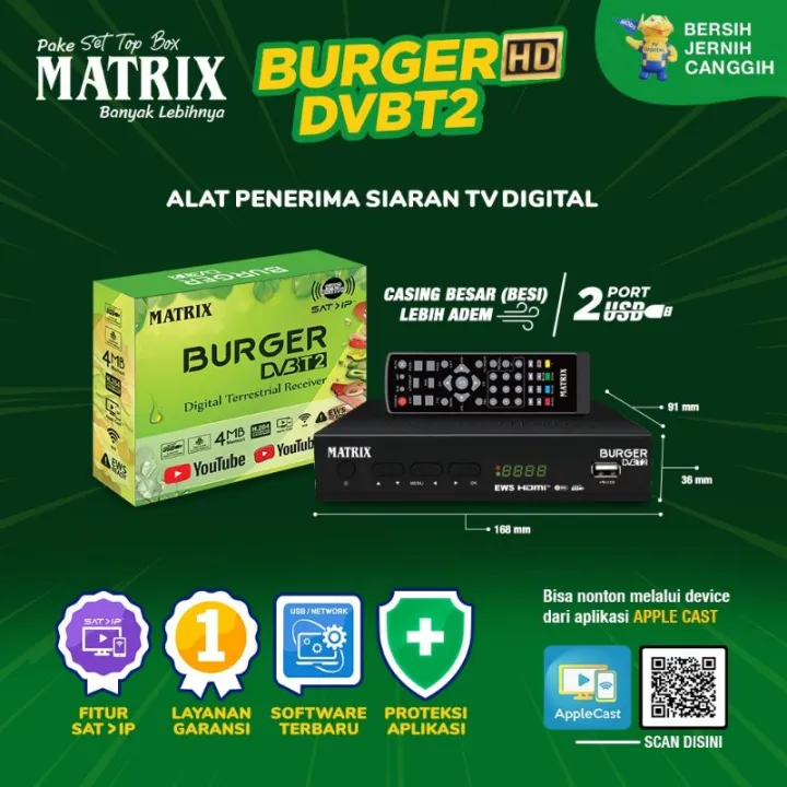 Set Top Box Matrix Burger Hijau Stb Matrix Burger Lazada Indonesia