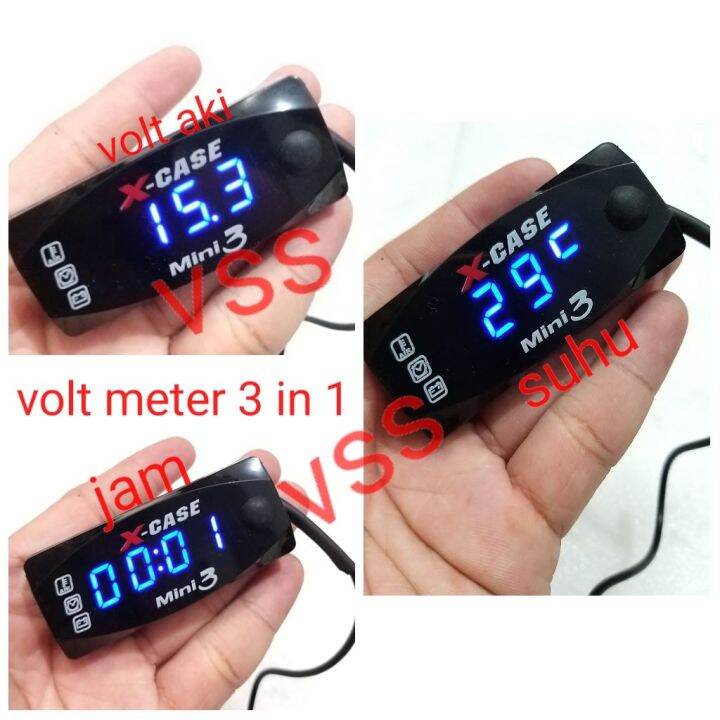 Voltmeter Ampere Aki Jam Digital Temperatur Suhu In Amperemeter