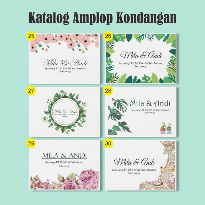 AMPLOP KONDANGAN CUSTOM NAMA DAN ALAMAT UKURAN 9x15cm Amplop 104