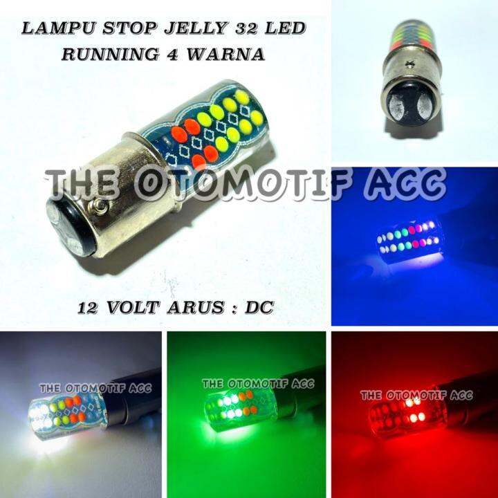 STOPLAMP LAMPU STOP REM BELAKANG JELLY 4 WARNA 32 MATA LED 2 MODE