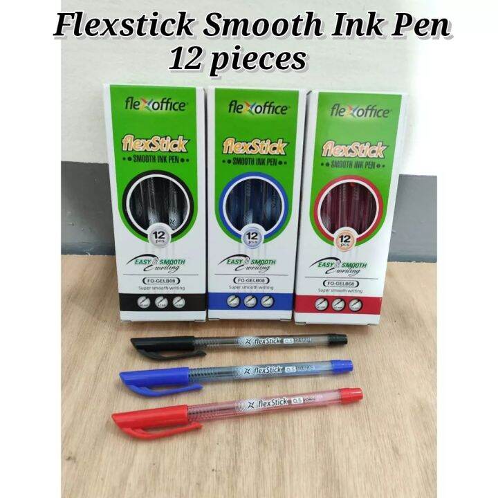 12 Pieces Flexoffice Flexstick Smooth Ink Pen 0 5 And 0 7 Ballpoint