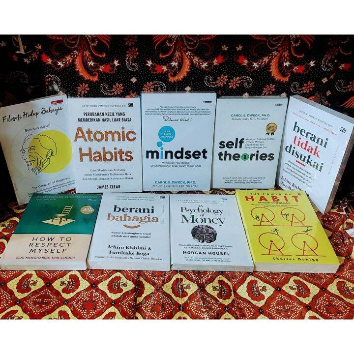 Buku Motivasi Terbaru Paket 9 Buku Filosofi Hidup Bahagia Atomic Habits