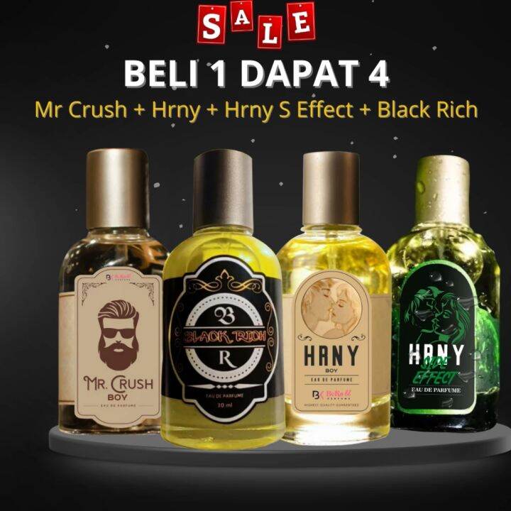 BELI 1 DAPAT 4 PARFUM Hrny Crush Staycation Parfume 30ml Best Seller