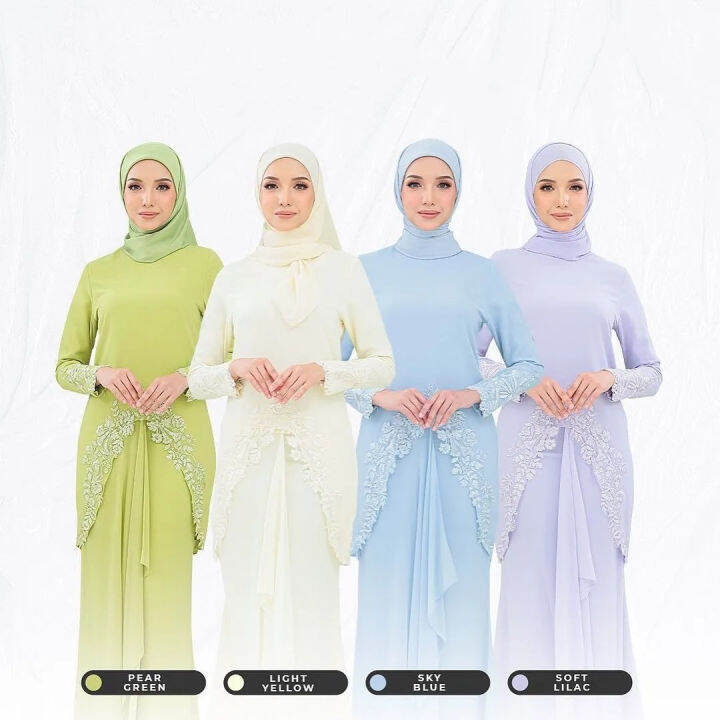 TMTONMOON Pin Baju Kurung Lace Moden Baju Tunang Bridesmaid Muslimah