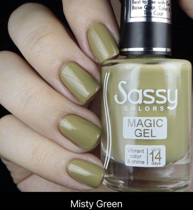 Misty Green Magic Gel Polish Sassy Colors Nail Polish By Rosy Levres