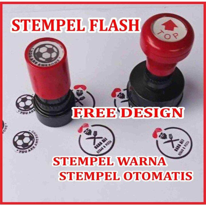 Stempel Flash Warna Otomatis Design Tulisan Custom Lazada Indonesia