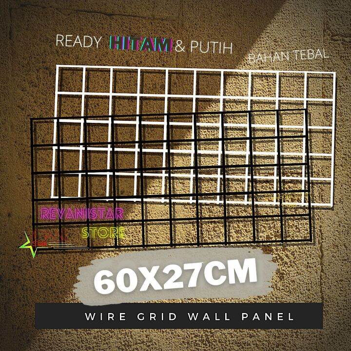 Wire Grid Wall 60x27cm Ram Besi Hijang Gantungan Aksesoris Hiasan