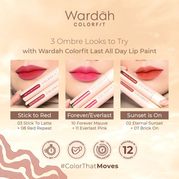 Wardah Ombre Looks With Colorfit Last All Day Lip Paint Dapat