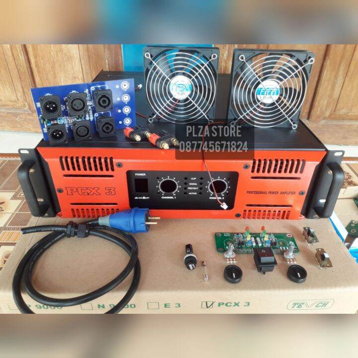 Bok Power Amplifier PCX3 PCX3000 Lengkap Aksesoris Ukuran 3U Box Power