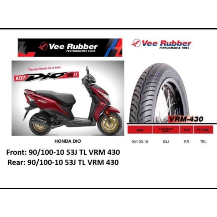 Tire 90 100 10 90 90 10 80 90 10 Vee Rubber Tubeless Lazada PH