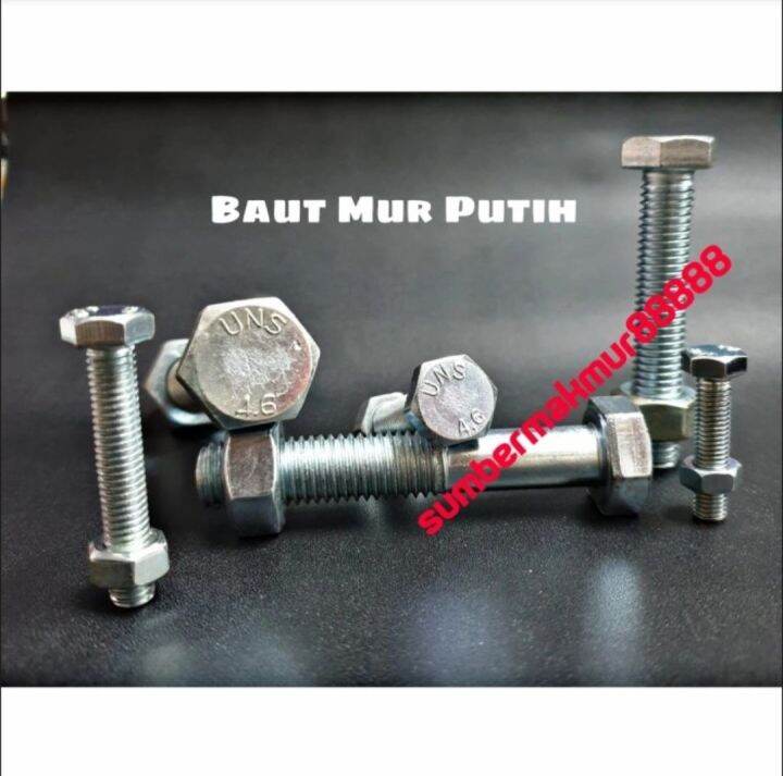 Baut Mur Putih Bmp M 10 X 75 1 Pcs Lazada Indonesia