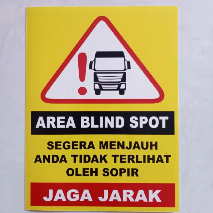 STIKER BLIND SPOT JAGA JARAK 20x15 MOBIL BOX TRUK BARANG Sign Rambu