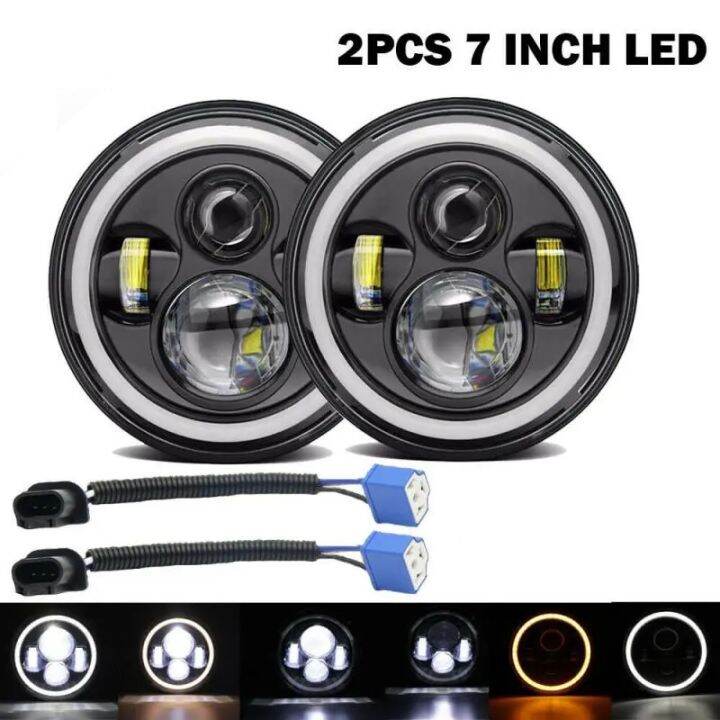 Pcs Inch W H V V Car Led Headlights Motorcycle Light Drl