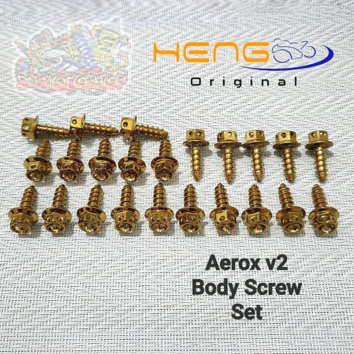 HENG Body Fairing Bolt Kit Gold White For Aerox V1 V2 Moto Hardware