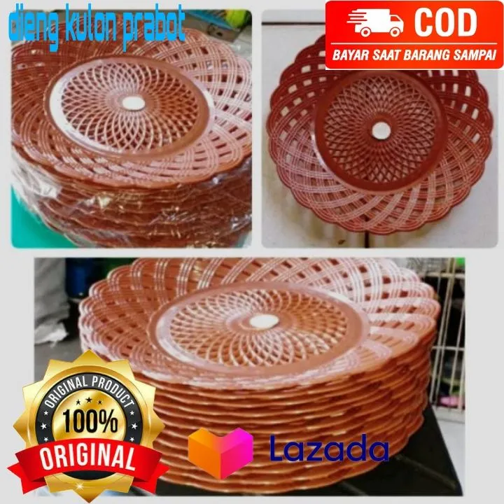 Piring Rotan Plastik Piring Rotan Murah Isi Pcs Lazada Indonesia