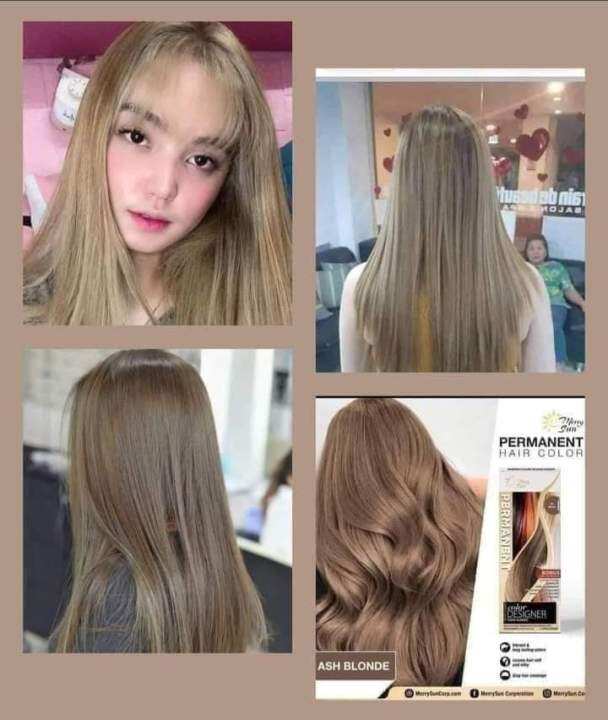 Merry Sun Ash Blonde Permanent Hair Color Complete Set Lazada Ph