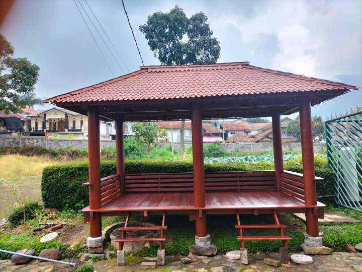 Gazebo Saung Kayu Kelapa Minimalis Outdoor 4x2 Meter Lazada Indonesia