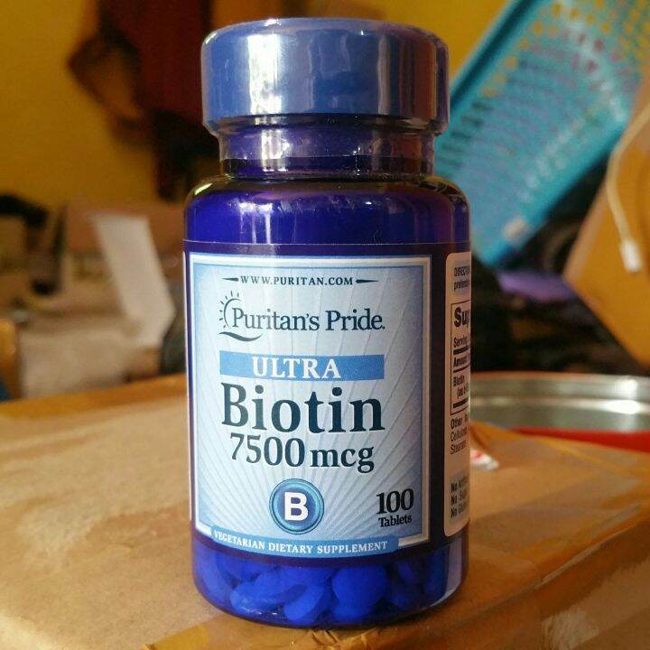 Puritans Pride Biotin 7500 Mcg Isi 100 Tablet Untuk Pertumbuhan