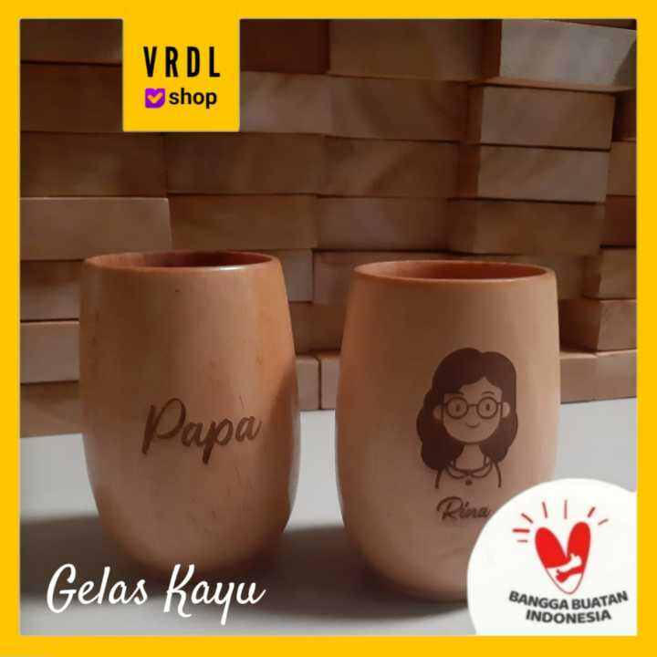 Free Grafir Gelas Mug Kayu Gelas Kayu Mahoni Gelas Minum Bahan Kayu