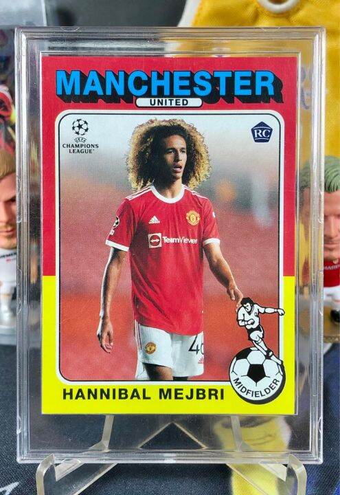 HANNIBAL MEJBRI Rookie Card การดสะสมฟตบอล Topps RETRO Manchester