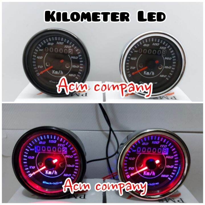 Km Led Kilometer Led Speedometer Led Motor Bulat Volt Lazada