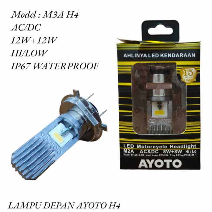 Lampu Motor Depan Headlamp LED H4 AYOTO AC DC M3A Original Lazada