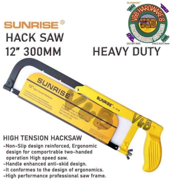 Sunrise Hacksaw Frame With Blade For Metal 12 300mm Heavy Duty High