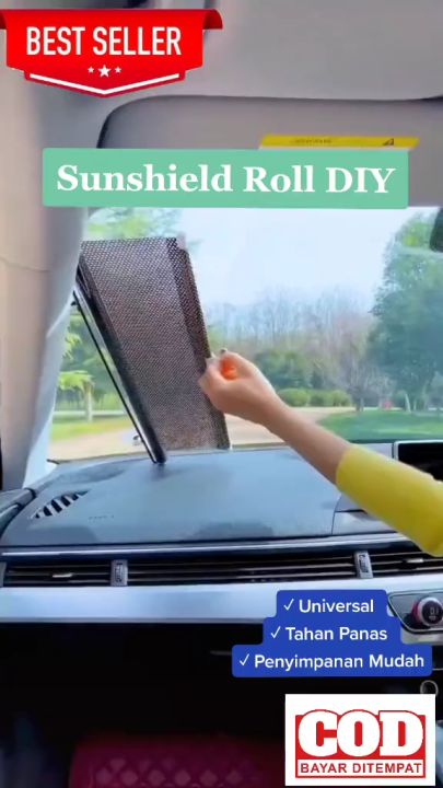 Sun Shield Roll Pelindung Panas Kaca Mobil Pelindung Panas Dashboard P