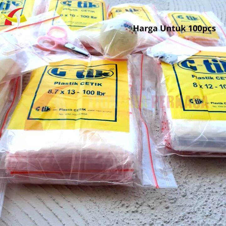 Kantong Plastik Klip Ziplock Bening CTIK PE Klip Besar Tebal Zip Lock