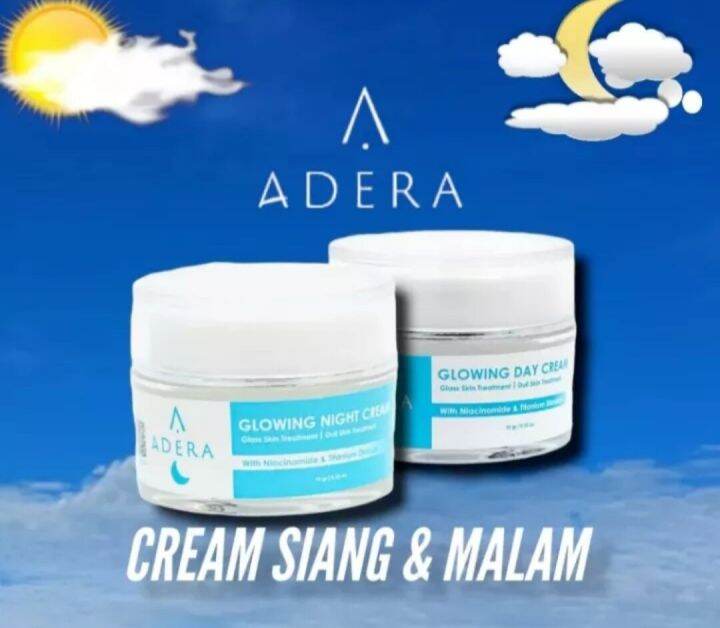 2 IN 1 CREAM ADERA GLOWING NIGHT CREAM DAN GLOWING DAY CREAM SEPASANG