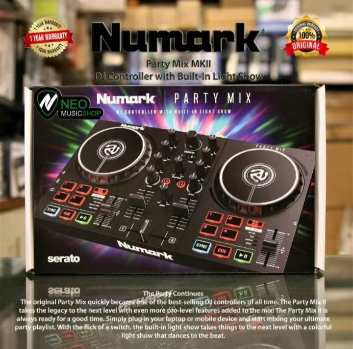 Numark Party Mix Mk2 DJ Controller With Built In Soundcard Partymix