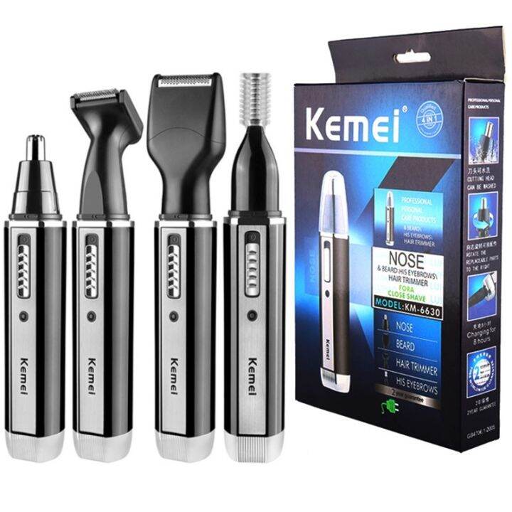 Kemei KM 6630 4 In 1 Razor Shaver For Men Electric Nose And Ear Trimmer