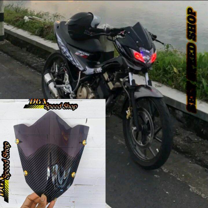 Visor Satria Fu Barong Carbon Smone Model Terbaru Windshield Satria Fu