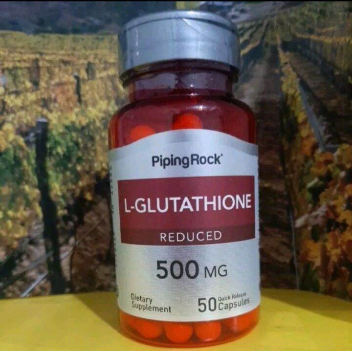 L Glutathione 500mg 50 Capsule Piping Rock Lazada PH