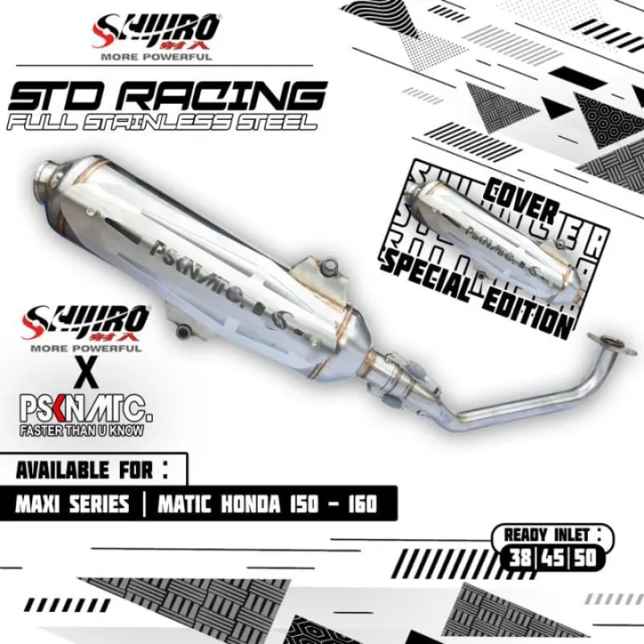 Knalpot Standar Racing Shijiro X Pasukan Matic For Aerox N Max Vario