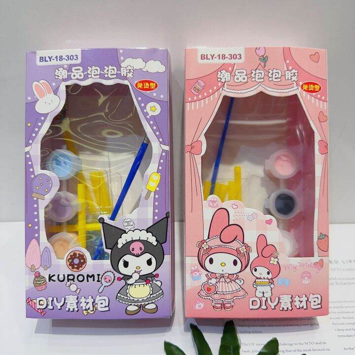 New Sanrio Nano Tape Blowing Bubble Set Pinch Diy Making Cute