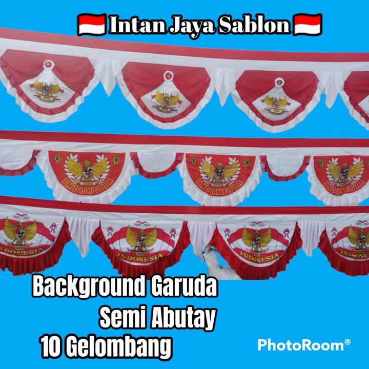 Bendera Merah Putih Background Garuda Cantik Gelombang Umbul