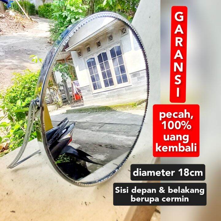 Cermin Duduk Bundar Bulat Lingkaran Dimeter 18cm Cermin Berdiri