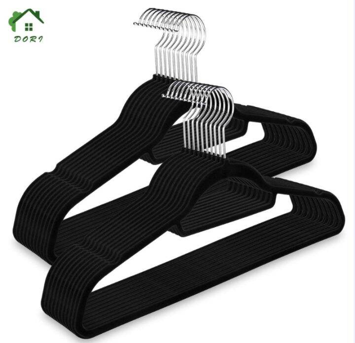 50 Pcs Premium Velvet Hangers With Tie Bar 20 Pack Slim Space Saving