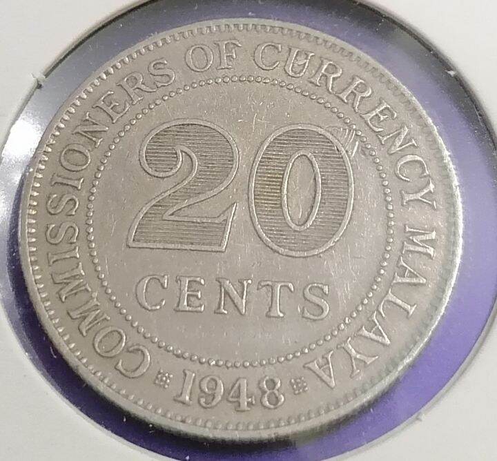 1948 Malaya 20 Cents Coin Lazada