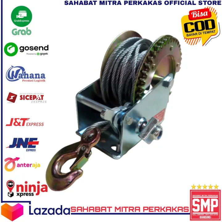 Katrol Kerekan Manual 450 Kg 1000 LBS Hand Winch Original Lazada