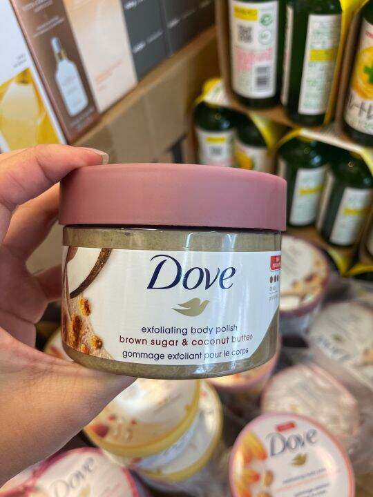 Dove Exfoliating Body Polish Scrub Brown Sugar Coconut Butter 298ml