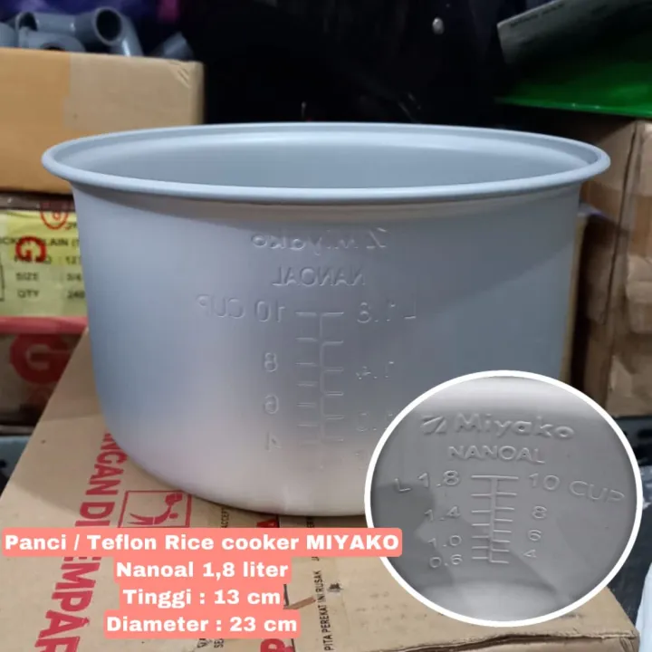 Panci Teflon Rice Cooker Miyako Nanoal 1 8 Liter Anti Lengket Dalaman