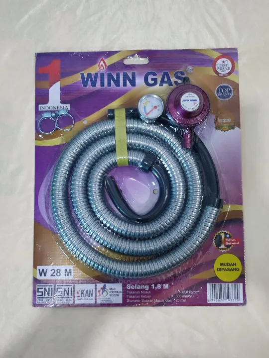 Selang Gas Spiral Paket Plus Regulator W Meter Win Lazada Indonesia