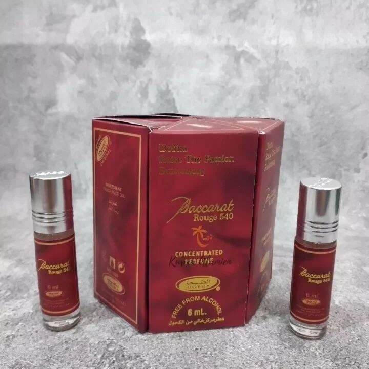 BACCARAT Perbox Isi 6botol Parfum Dobha 6ml Roll On Parfum Minyak