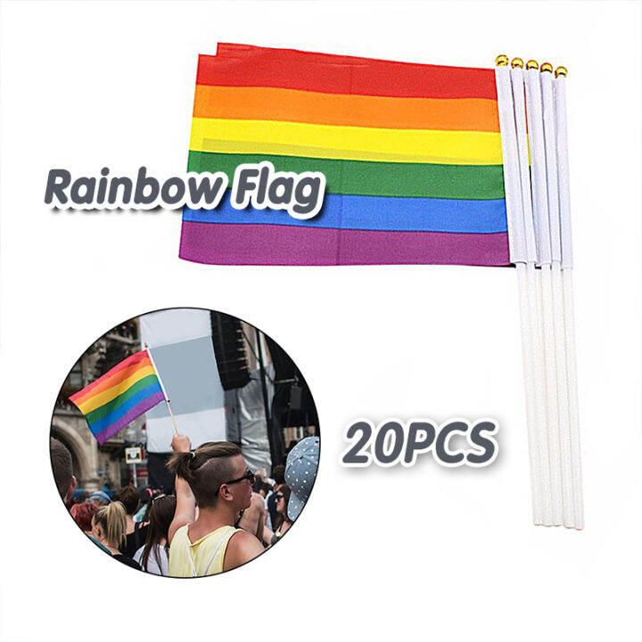 Pcs Lgbt Small Rainbow Flag Gay Pride Flag Gay Rainbow Handheld