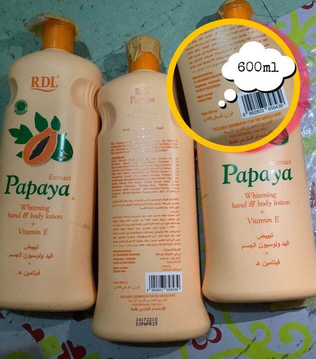 Rdl Extract Papaya Whitening Hand And Body Lotion Ml Imported From