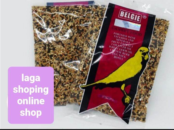 2bks Belgie Canary Food Pakan Kenari Black Throat Makan Burung Bijian