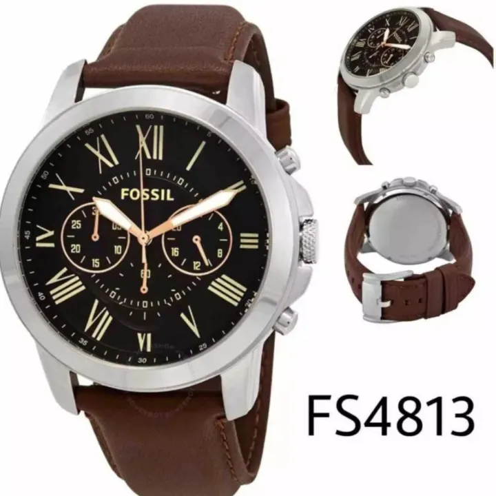 FOSSIL GRANT CHRONOGRAPH Brown Leather Watch Lazada PH