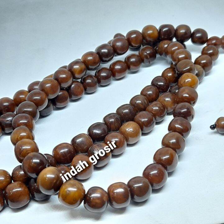 Tasbih Kaoka Mm Butir Bulat Coklat Lazada Indonesia